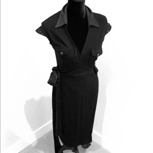 NWT Marciano black midi wrap dress Size M (fits s)